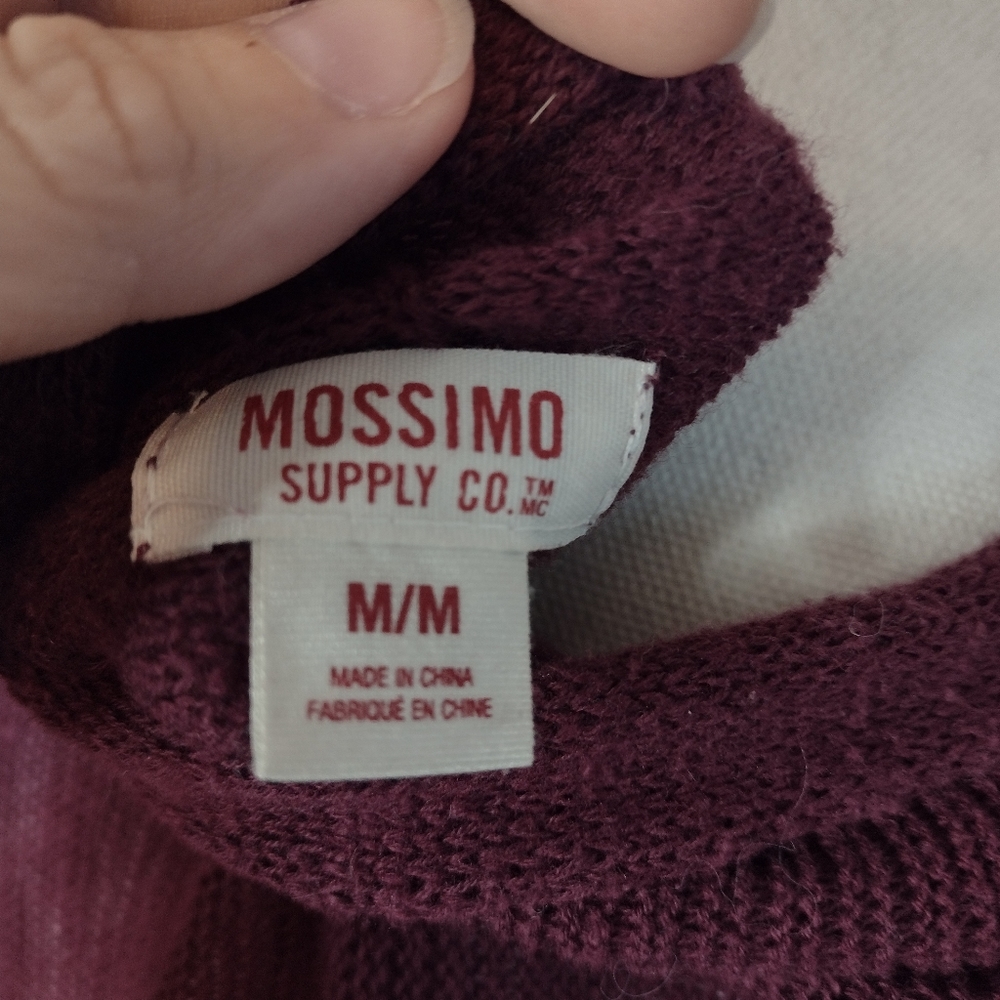 Burgundy Patterned High-Low Sweater - Picture 4 of 4